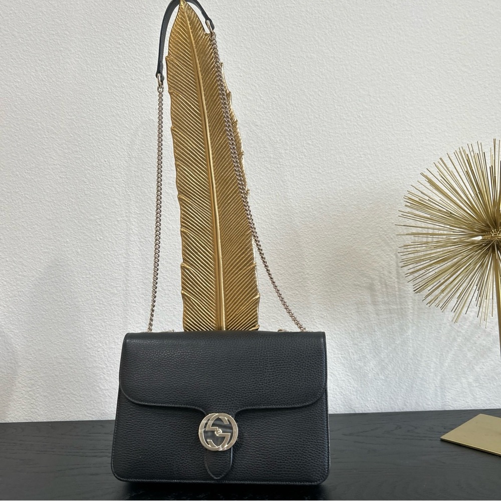 Authentic Gucci Interlocking Black Crossbody Bag … - image 2